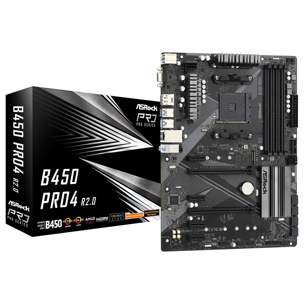 Carte Mère ASRock B450 Pro4 R2.0 (AM4)