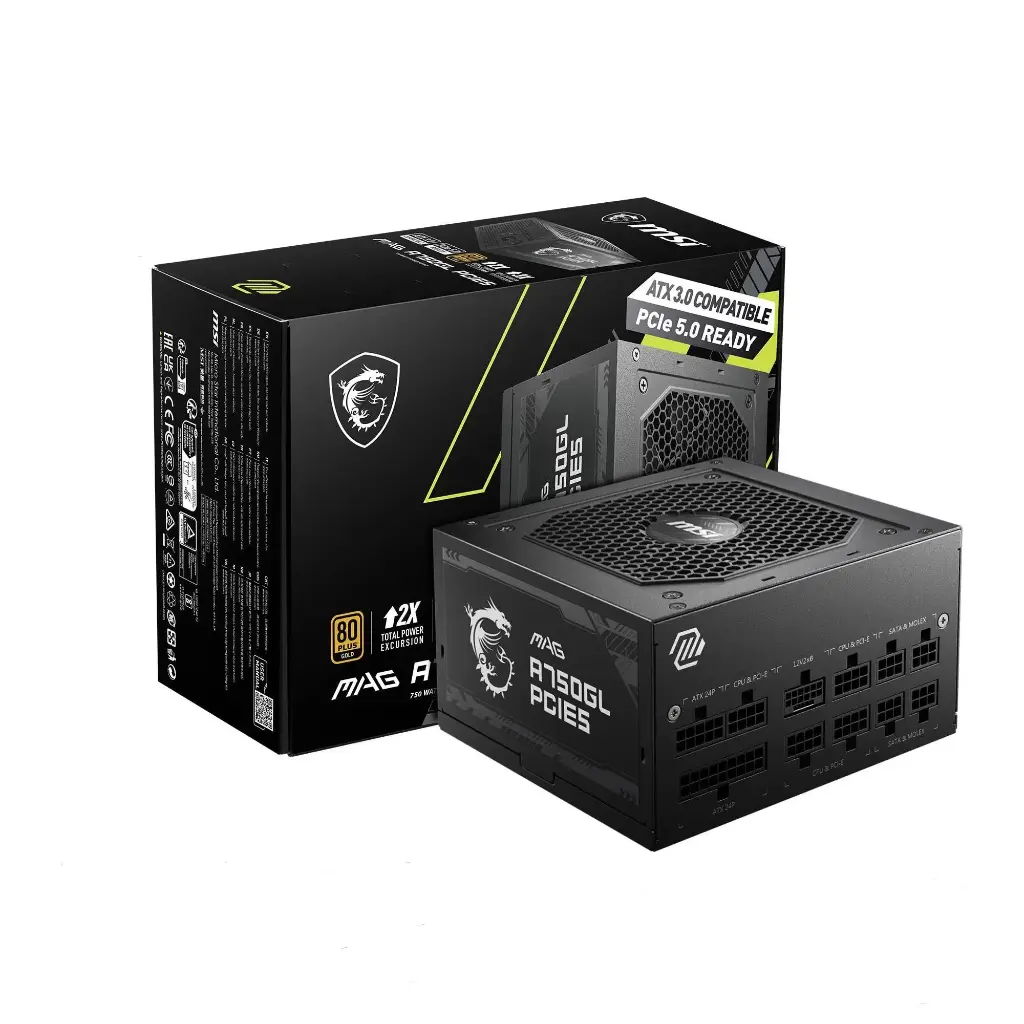 ALIMENTATION MSI ATX 750W - 80+ GOLD FM - MAG A750GL PCIE5