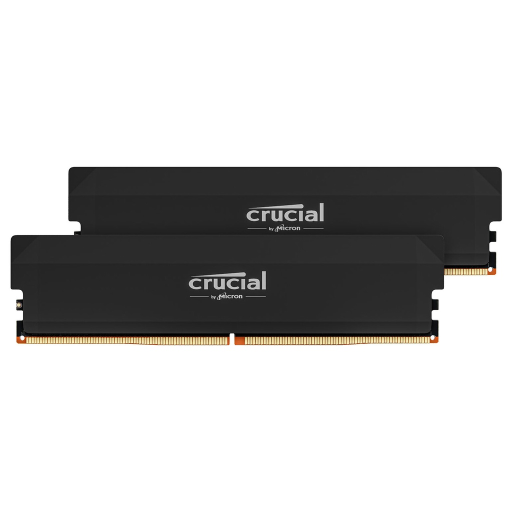 Kit Barrettes mémoire 32Go (2x16Go) DIMM DDR5 Crucial Pro OC Gaming 6400MHz (Noir)