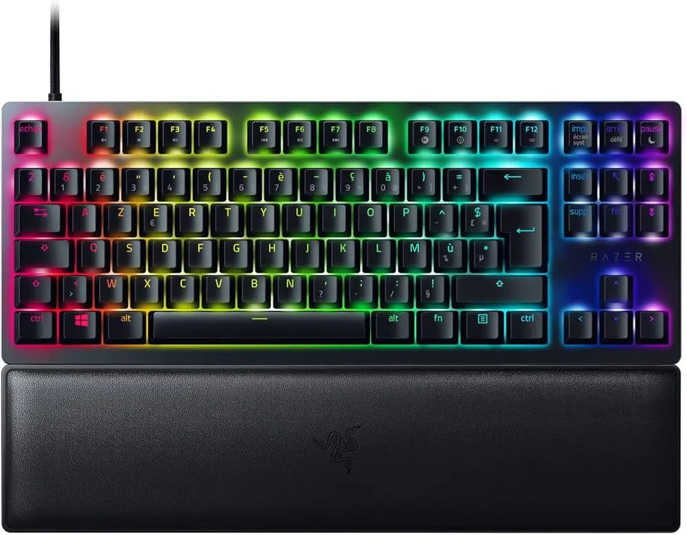 Clavier Gamer mécanique (Razer Optical Switch Purple) Razer Huntsman V2 TKL RGB (Noir)