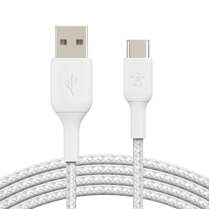 BELKIN Câble tressé USB-C 1m (Blanc)