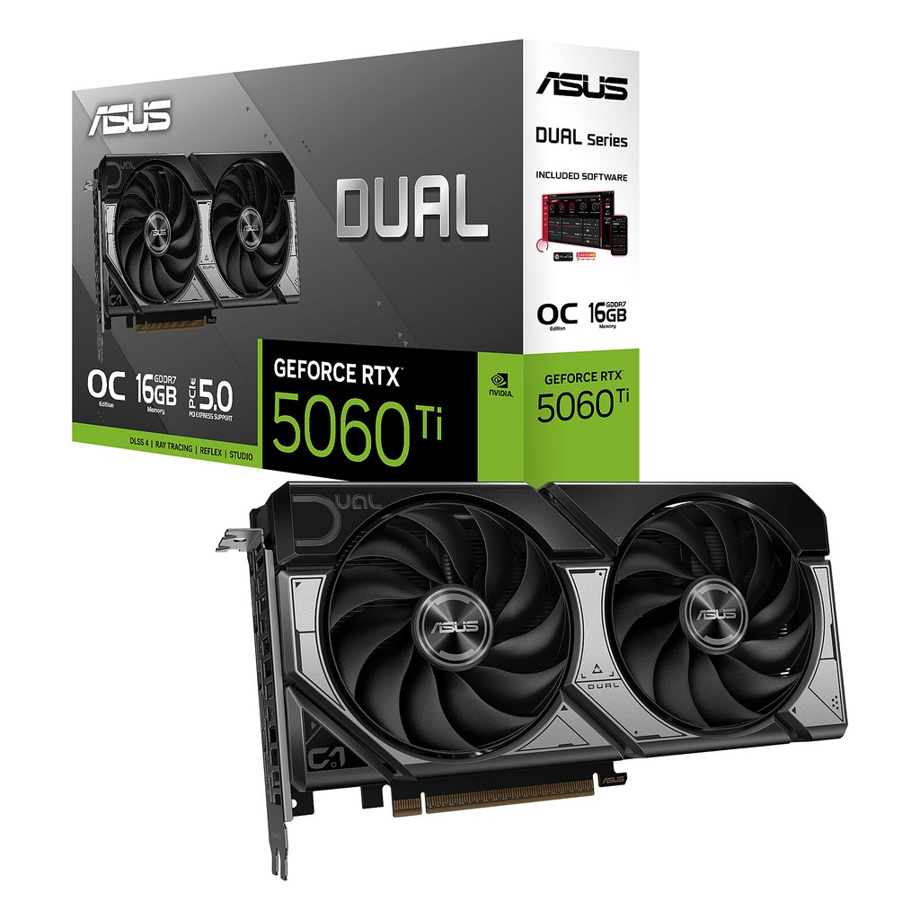 Carte graphique ASUS Dual GeForce RTX 5060 Ti OC 16G GDDR7