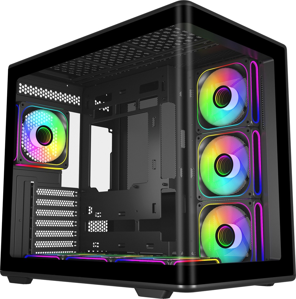 Boîtier PC Cooler Master Elite 600 ARGB 7 ventilateurs - Moyenne Tour ATX (Noir, vitré)