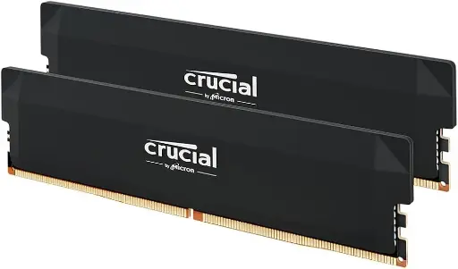 Kit Barrettes mémoire 32Go (2x16Go) DIMM DDR5 Crucial Pro OC Gaming 6400MHz (Noir)